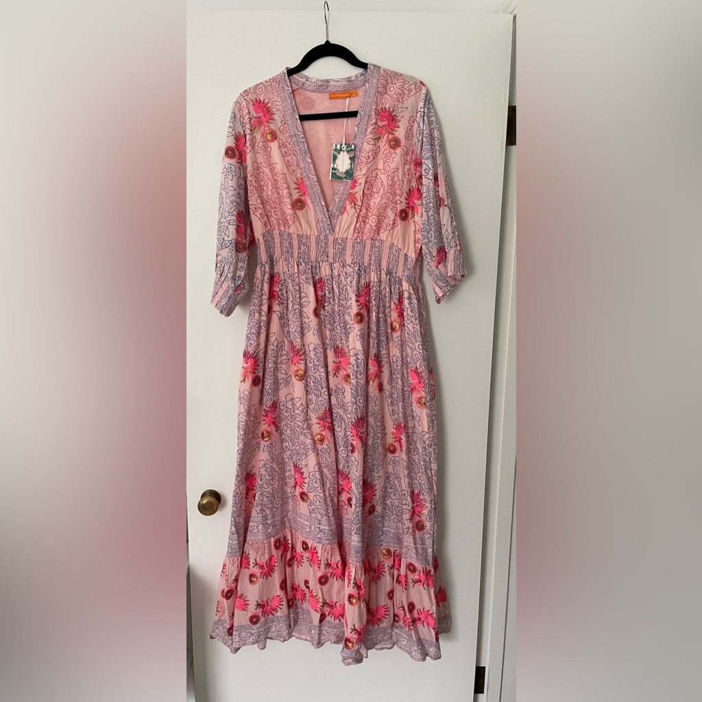 Oliphant Pink And Blue Floral Dress